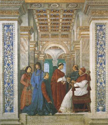 Melozzo da Forli Sixtus IV,his Nephews and his Librarian Palatina (mk08) Norge oil painting art